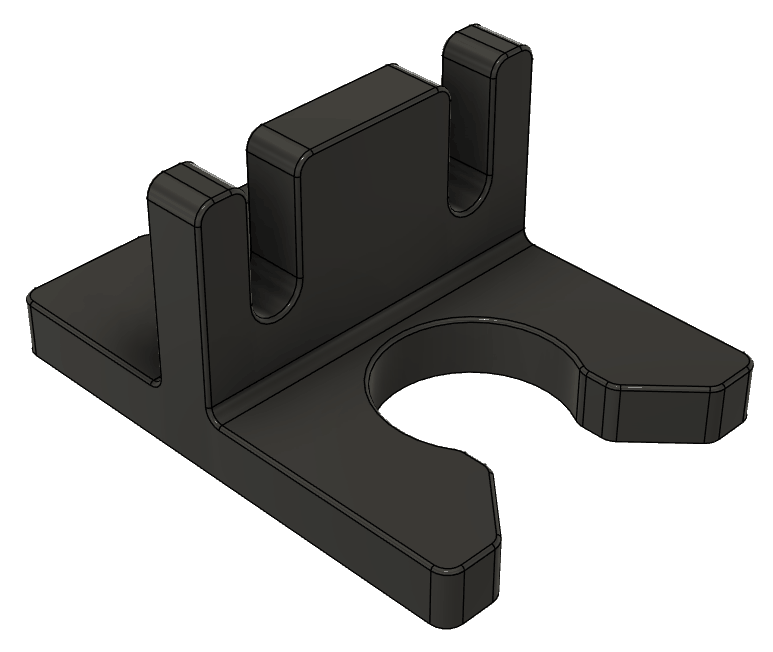 3D CAD model of a reverse-engineered hot tub skimmer grate weir bracket