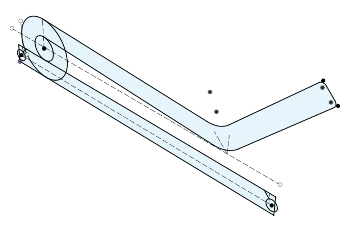 CAD sketch of a reverse-engineered spa filter assembly clip drawn in design software
